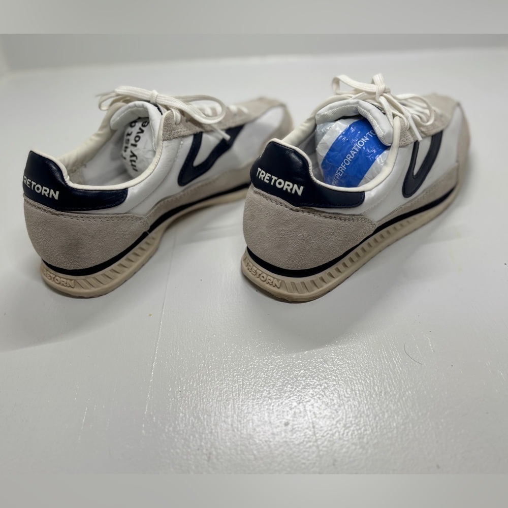 Tretorn Nylite Sneakers Women’s 8 White Gray Suede Leather Casual Retro Trainer - Picture 7 of 14